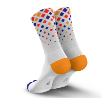 CALCETINES INCYLENCE RUNNING CRYSTALS WHITE PURPLE ORANGE