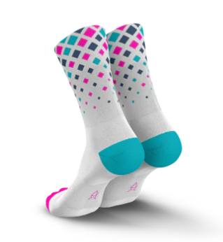 CALCETINES INCYLENCE RUNNING CRYSTALS WHITE PINK CYAN