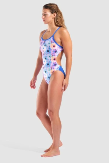 Bañador Arena Blurred Swimsuit Challenge Back White Multi