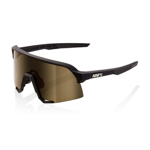 [60005-00002] Gafas 100% S3 Mirror Lens - Soft Tact Black / Soft Gold + Clear