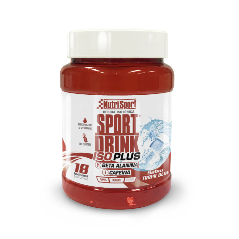 Sportdrink ISO Powder Plus + Cafeína Tropic Blue 900g