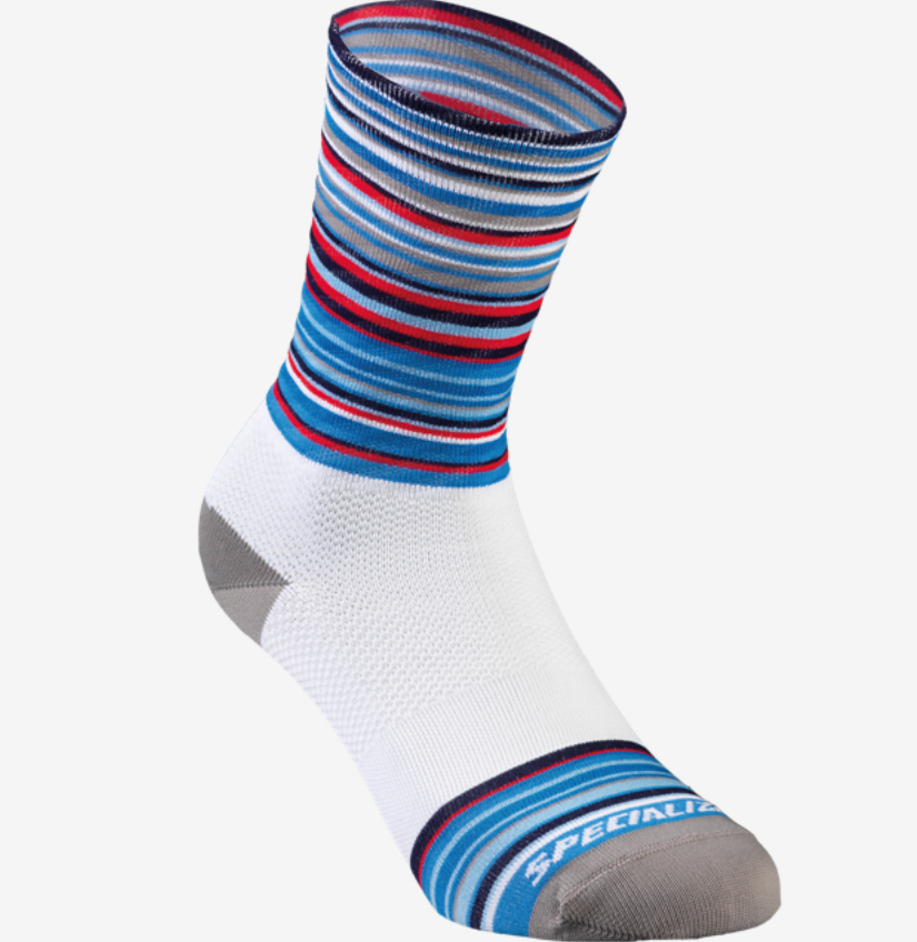 FULL STRIPE SOCK WHT/PNK