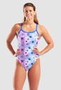 Bañador Arena Blurred Swimsuit Challenge Back White Multi