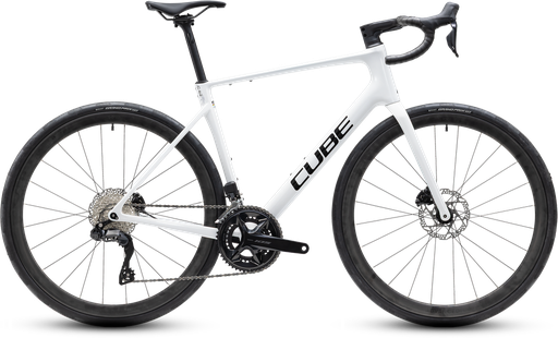 Bicicleta Cube Attain C:62 SLX metallicwhite´n´black